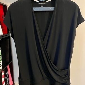 Banana Republic Women's Black Wrap Blouse